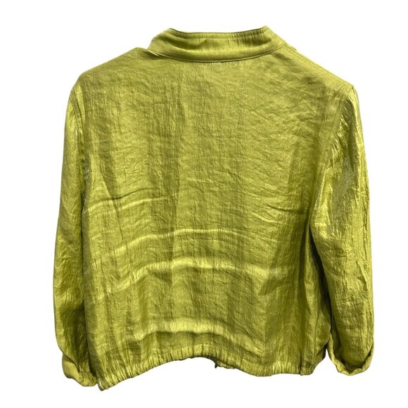 Vintage Linear Green  Button-Up Lightweight Safari Jacket Sz Medium - Picture 2 of 9